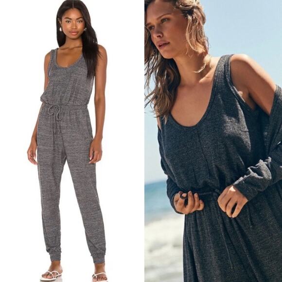 Free People Pants - Free People Bicoastal Romper Jumpsuit In Charcoal Grey Heather - S Beachy Lounge